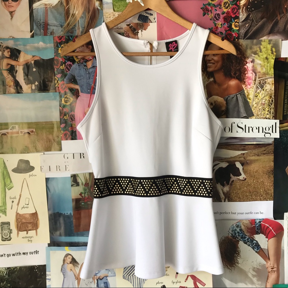 2b Bebe Peplum Blouse